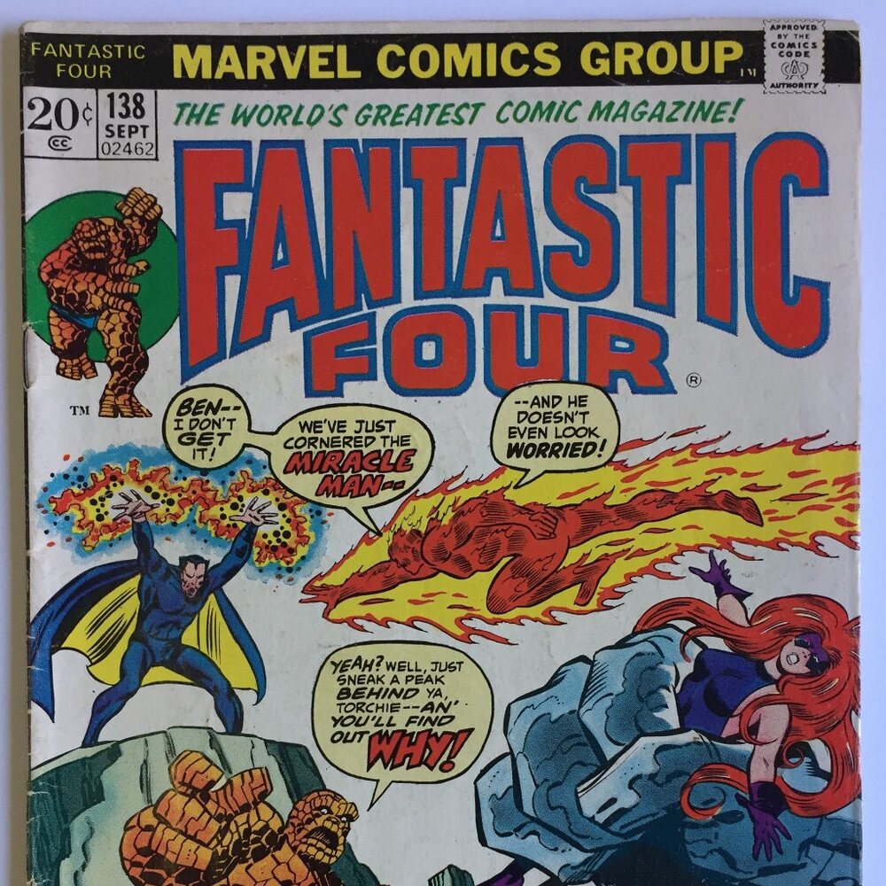 Fantastic Four #138 (Sep 1973, Marvel) Madness is the Miracle Man!